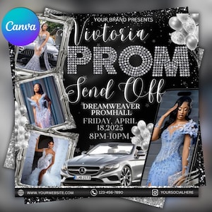 Flyer de despedida de formatura, Flyer de despedida de formatura faça você mesmo, Modelo de baile Canva, Despedida de formatura, Evento de despedida de formatura, Editável, Canva faça você mesmo, Download instantâneo