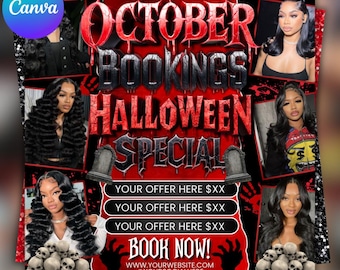 ハロウィン特別チラシ、10月予約受付中、Canvaで作成（デジタルダウンロード）