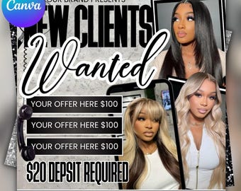 Editable Lash Clients Booking Flyer, Canva Template