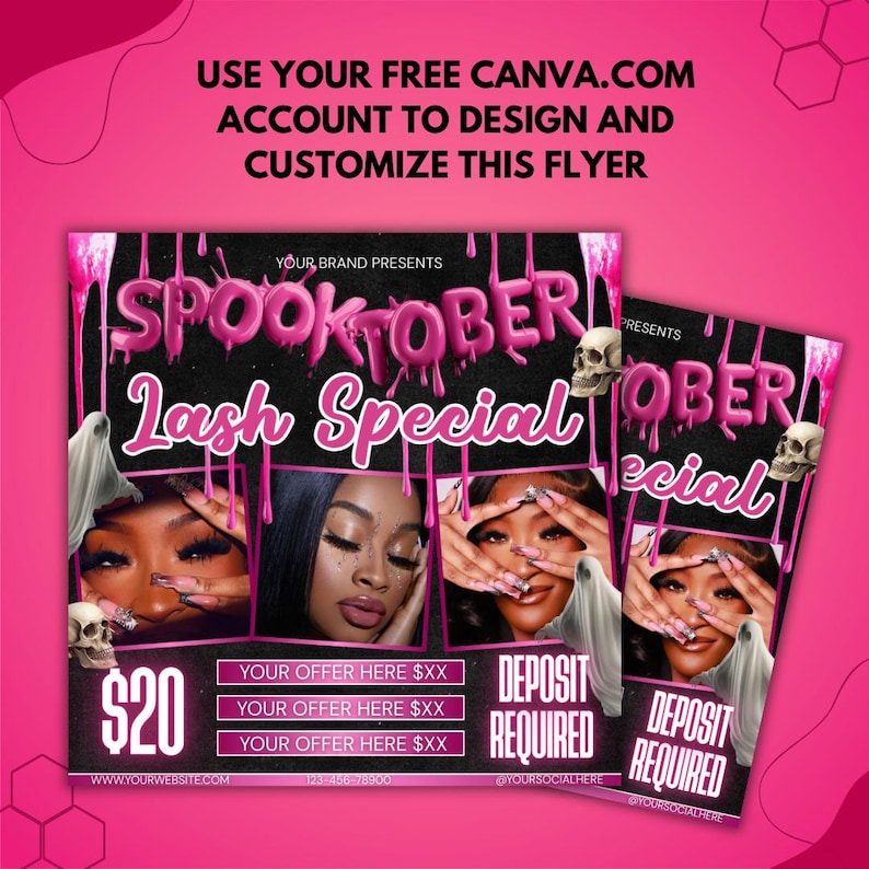 October Lash Sale Flyer, Lash Extensions Flyer, Lash Deals Flyer, Beauty Lash Flyer, Halloween Lashes Flyer, October Sale, Spooky SZN Flyer