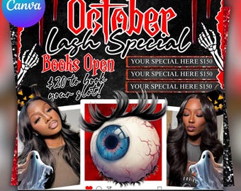 October Lash Special Flyer, Halloween Lashes (Digital Download)