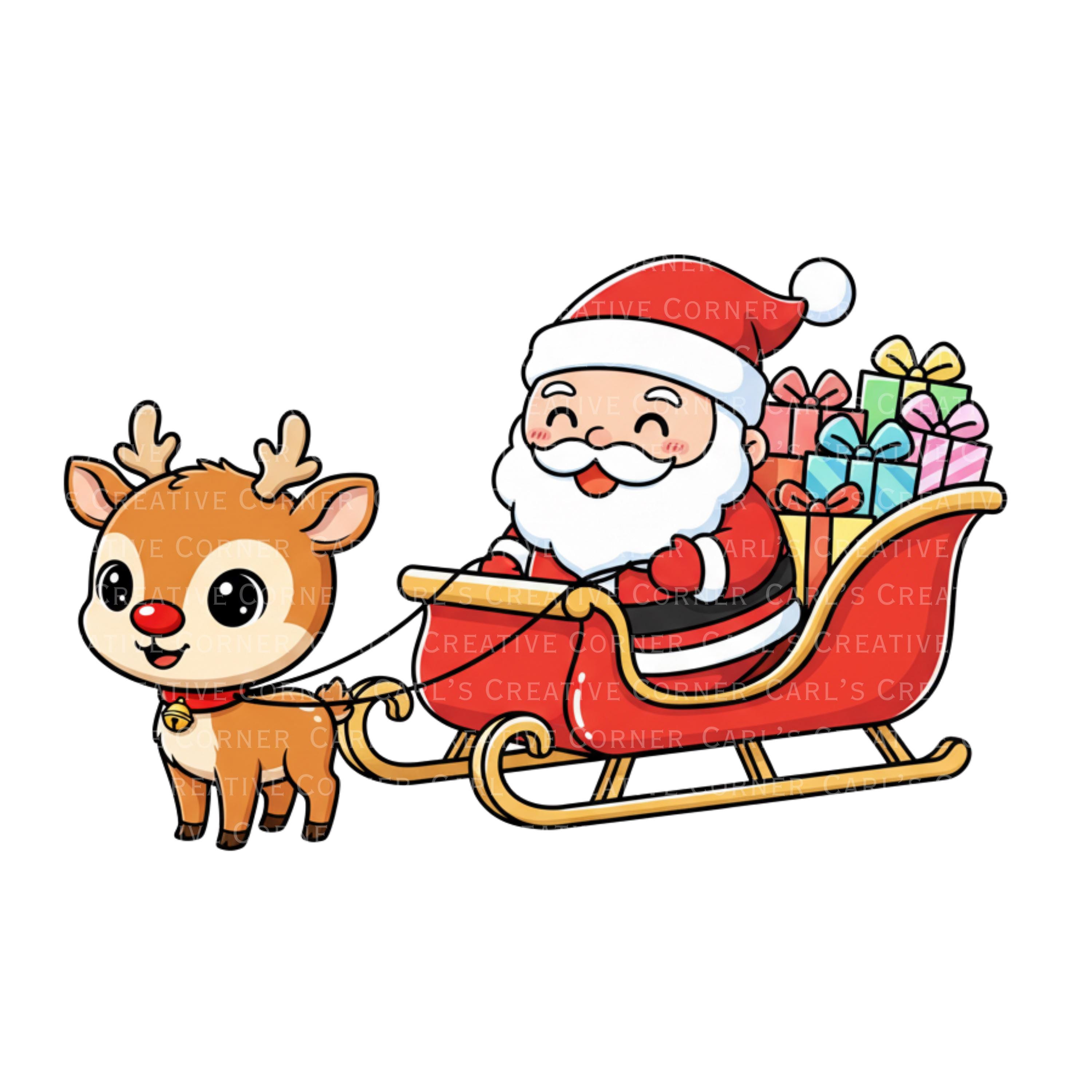 Kawaii Santa Claus Clipart PNG, 20 Cute Christmas Santa Claus Graphics ...