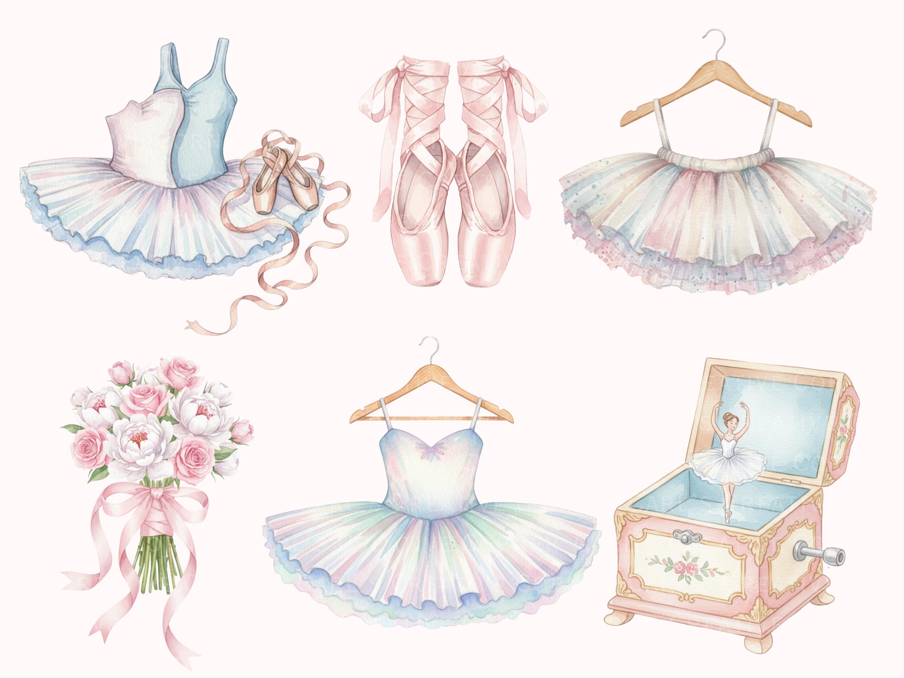 21 Watercolor Ballerina Clipart Bundle, Girly Swan Dancing, Birthday ...