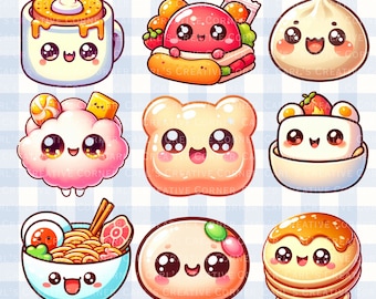 Kawaii Food PNG Clipart Bundle 25 Cute Snack & Dessert Illustrations  Chibi Food PNG Digital Kawaii Stickers Commercial Use Cute Kawaii PNG