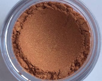 Rose Gold Lustrous Eye Shadow, Natural Vegan Loose Powder Mineral Makeup Pink Copper with Warm Golden Shimmer, No Gluten, No Corn No Carmine