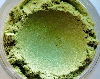 Pixie Green Eye Shadow, VEGAN Natural Mineral Makeup, Mica Shimmer Highlighter - No Talc, No Dyes - Loose Powder Pigment, Samples Available