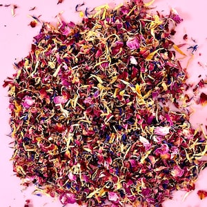 Dried Edible Flower Confetti Cocktail Garnish Cake Decorating 20g Rose Petals Marigold Blue Cornflower Rosella