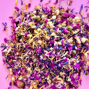 Dried Edible Flower Confetti Cocktail Garnish Cake Decorating 20g Pink Rose Petal Blue Cornflower Jasmine Rose Buds Marigold