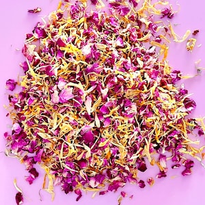 Dried Edible Flower Confetti Cocktail Garnish Cake Decorating 20g Pink Rose Petals Marigold
