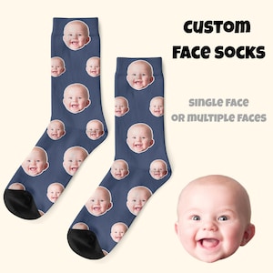 Custom Face Socks, Personalized Socks with Human Faces, Unique Funny Gift, Funny Gift for Bride or Bridesmaids,  Custom Face Socks