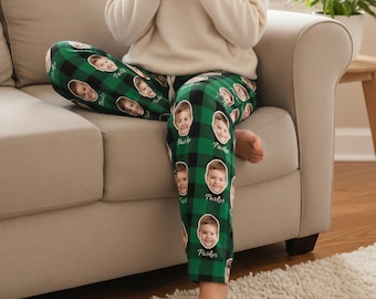 Personalized Family Christmas Pajama Pants with Face, Custom Couples Christams Pajamas, Matchching Chirstmas Pajamas Family