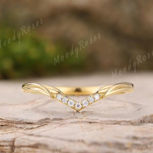 Einzigartige Blatt gebogen Ehering Gelbgold natürlich inspirieren Blatt Zweig Ehering Stapeln passende benutzerdefinierte Jahrestag Ringe für Frauen