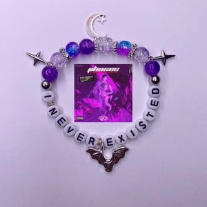 Handmade Chase Atlantic Inspired Bracelet: Gothic Moon, Star & Bat Charms