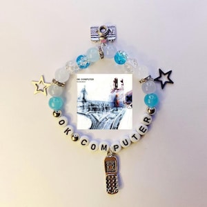 handmade radio head ok computer album bracelet inspired with y2k gothic charms radiohead lil peep tiktok trending love rock nirvana the smit