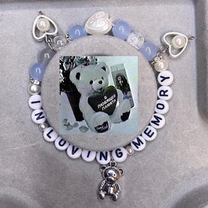handmade bones teamsesh inspired bracelet with teddy bear y2k charms