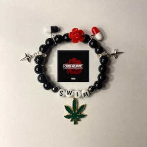 handmade chase Atlantic inspiredswim tiktok bracelet with gothic y2k charms the Weeknd blackbear gift concert