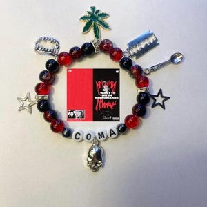 Handmade Suicideboys Bracelet: Gothic Y2K Skull Charms - Grey Day