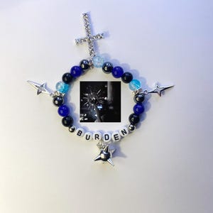 handmade bones team sesh burden bracelet with y2k gothic charms grey day suicideboys lil peep sesh hollow water boys chris travis xavier wul