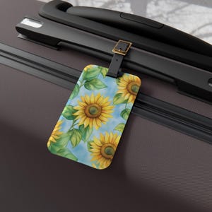 zonnebloem bagagelabel heldergeel bloemen reislabel vrolijk zonnebloemprint kofferlabel zonnige bloem bagagelabel vet madeliefje patroonlabel