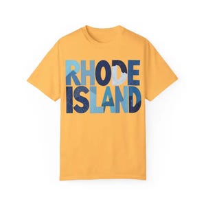 Rhode Island Unisex Garment Dyed Summer T Shirt Vibrant Style
