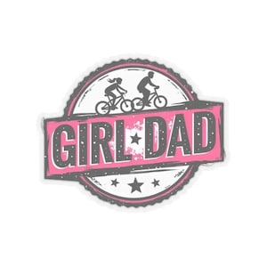 Girl Dad Cycling Sticker for Proud Fathers and Daughters