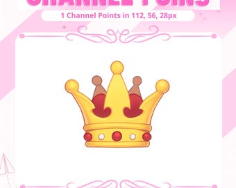 Icono de puntos de canal de corona kawaii / Twitch y Discord (Descarga digital)