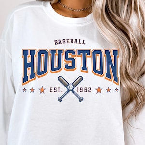 Astros EST 1962 Tshirt,  Houston Baseball Shirt, Vintage Houston Baseball Sweatshirt, Comfort Colors Astros shirt, Game Day T-Shirt