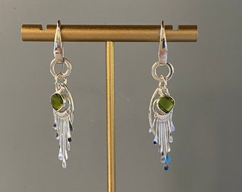 Peridot Sterling Silver Dangle Earrings