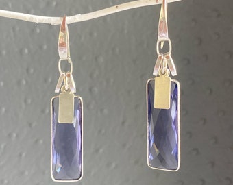 Amethyst Quartz Handmade Sterling Silver Dangle Earrings