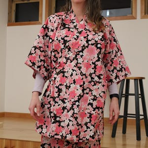 Family Matching Japanese Jinbei Set – Comfortable, Cotton, 2-Piece Loungewear for All Ages(Cherry blossom pattern)