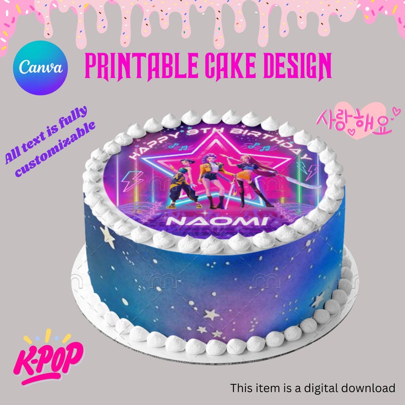 K Pop Demon Hunters Cake Topper Etsy