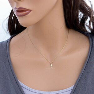 Lightning Bolt Necklace, Tiny bolt pendant necklace in gold or silver, simple minimalist jewelry gift for her