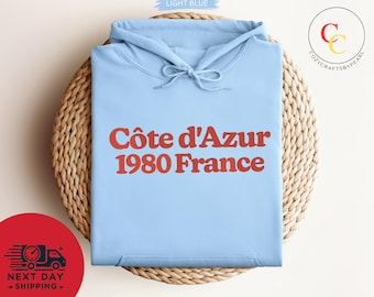 French Riviera Shirt, Côte d'Azur, France Travel Tee, Coastal Aesthetic, Retro Graphic Tee, French Vacation, Mediterranean