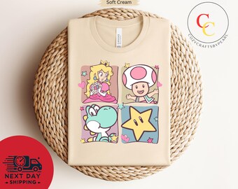 Mario Princess Girls Shirt, Princess Peach Mario Shirt, Princess Peach T-Shirt, Super Mario Shirt, Mario Group Birthday