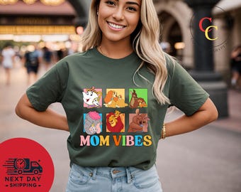 Retro Disney Character Mom Vibes Shirt,Duchess, Perdita, Mrs. Potts, Helen Parr, Mrs. Jumbo T-shirt, Disney Mom Shirt, Disneyland Mom Shirt