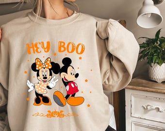 Hey Boo Mickey Minnie Shirt, Mickey Halloween Shirt, Pumpkin Mickey, Disney Spooky Season Shirt, Disney Halloween Shirt