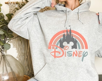 Disney Rainbow Castle Sweatshirt, Disney Vintage ,Disney Family Sweatshirt, Disney Castle Sweatshirt, Disney Retro Sweat,Disneyworld Sweat