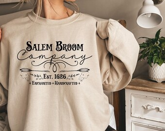 Salem Broom Company Halloween Sweatshirt, Halloween Crewneck Sweater, Witch Shirt, Vintage Fall Sweater, Halloween Gift, 1992 Salem Shirt