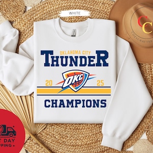Camiseta de los Oklahoma City Thunder, campeones 2025, ganador de las Finales de la NBA, camiseta vintage para aficionados al baloncesto, regalo de merchandising de los Thunder, camiseta OKC NBA 2025