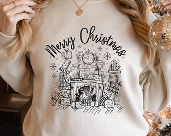 Christmas Sweatshirt, Merry Christmas Sweatshirt, Christmas Shirt for Women, Christmas Crewneck Sweatshirt, Holiday Sweater, Christmas Gift