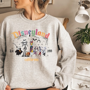 Vintage Jack Skellington Sweatshirt, Fall Skellington Sweatshirt, Halloween Shirt, Nightmare Before Christmas Shirt, Fall Womens Sweatshirt image 1