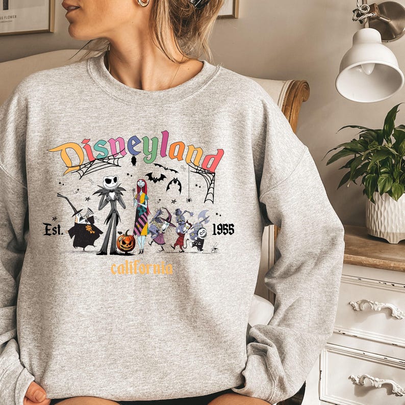 Vintage Jack Skellington Sweatshirt, Fall Skellington Sweatshirt, Halloween Shirt, Nightmare Before Christmas Shirt, Fall Womens Sweatshirt image 1