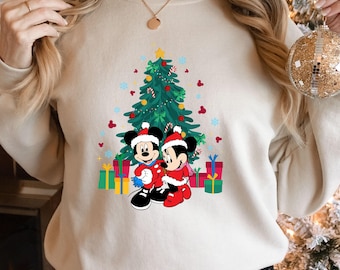 Disney Christmas Tree Sweatshirt, Christmas Tree, Mickey Minnie Christmas Tree Sweatshirt,Santa Christmas Shirt,Mickey fan Gift, Disney Gift