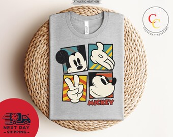 Disney Mickey & Friends Mickey Mouse Vintage Portrait Shirt, Mickey Minnie Donald Daisy Classic Pose Shirt, Disneyland Family Matching Shirt