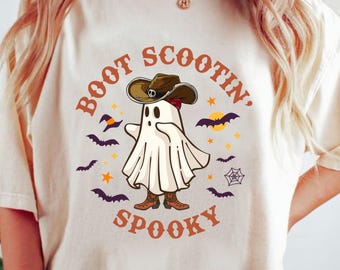 Boot Scootin Spooky Shirt,Halloween Shirt ,Cowboy Ghost Shirt,Western Halloween Shirt, Cute Spooky Shirt, Halloween Gift
