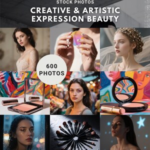 Creative Artistic Expression Beauty Stock Photos Bundle | PLR MRR Digital Marketing & Instagram Content Templates