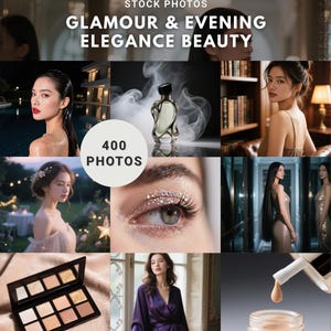 Glamour Evening Elegance Beauty Stock Photos Bundle | PLR MRR Digital Marketing & Instagram Content Templates