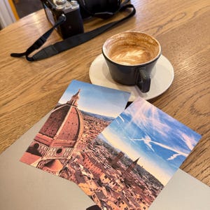 Set di 4 cartoline vintage di Firenze – Foto del Duomo e del Ponte Vecchio / Stampe fotografiche di viaggio 4x6 per decorazioni murali, diario e scrittura di lettere