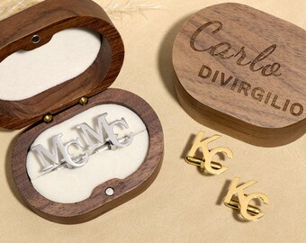 Personalized Cufflinks with Name, Custom Groomsmen Cufflinks, Initials Cufflinks for Best Man, Wedding Cufflinks For Groom, Best Man Gifts