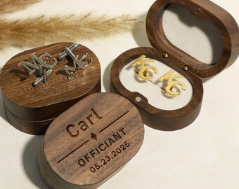 Custom Cufflinks with Name, Personalized Cufflinks for Groom/Best Man/Groomsman, Engraved Initials Cufflinks, Groomsmen Gift, Gift For Him